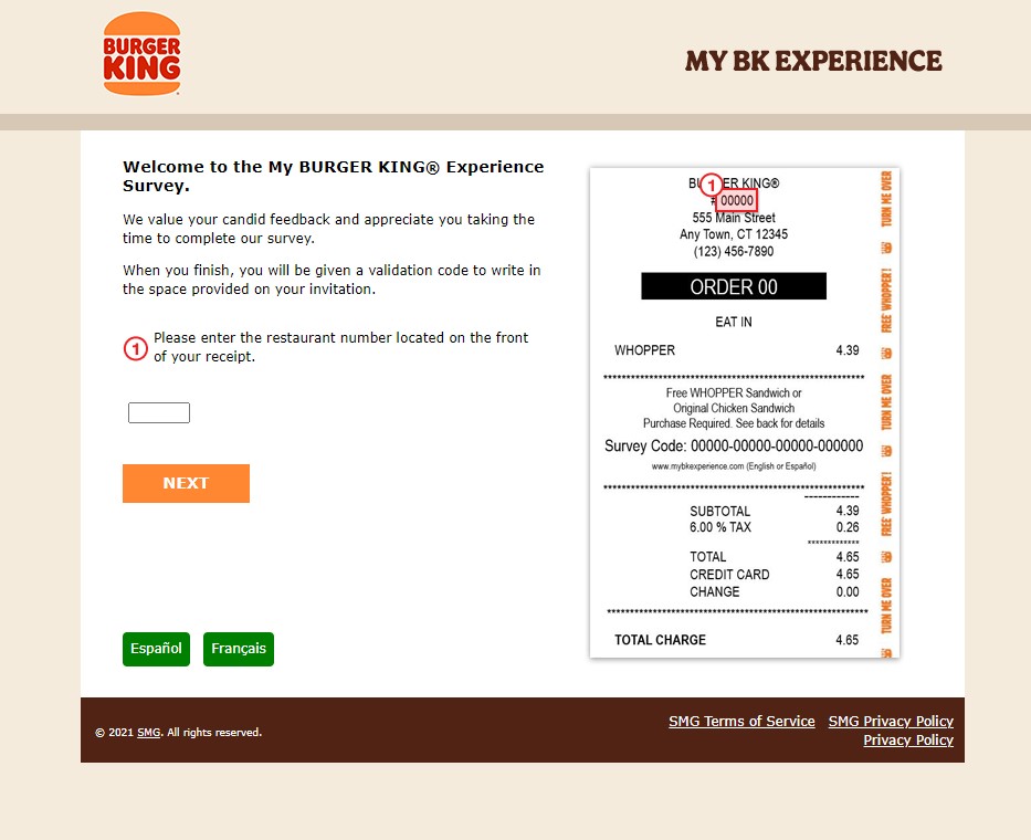 My BK Experience Survey